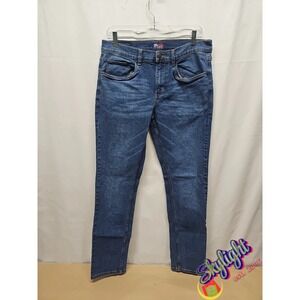 Perry Ellis America Men's Medium Indigo Denim Jeans Slim Fit Stretch Size 32x32
